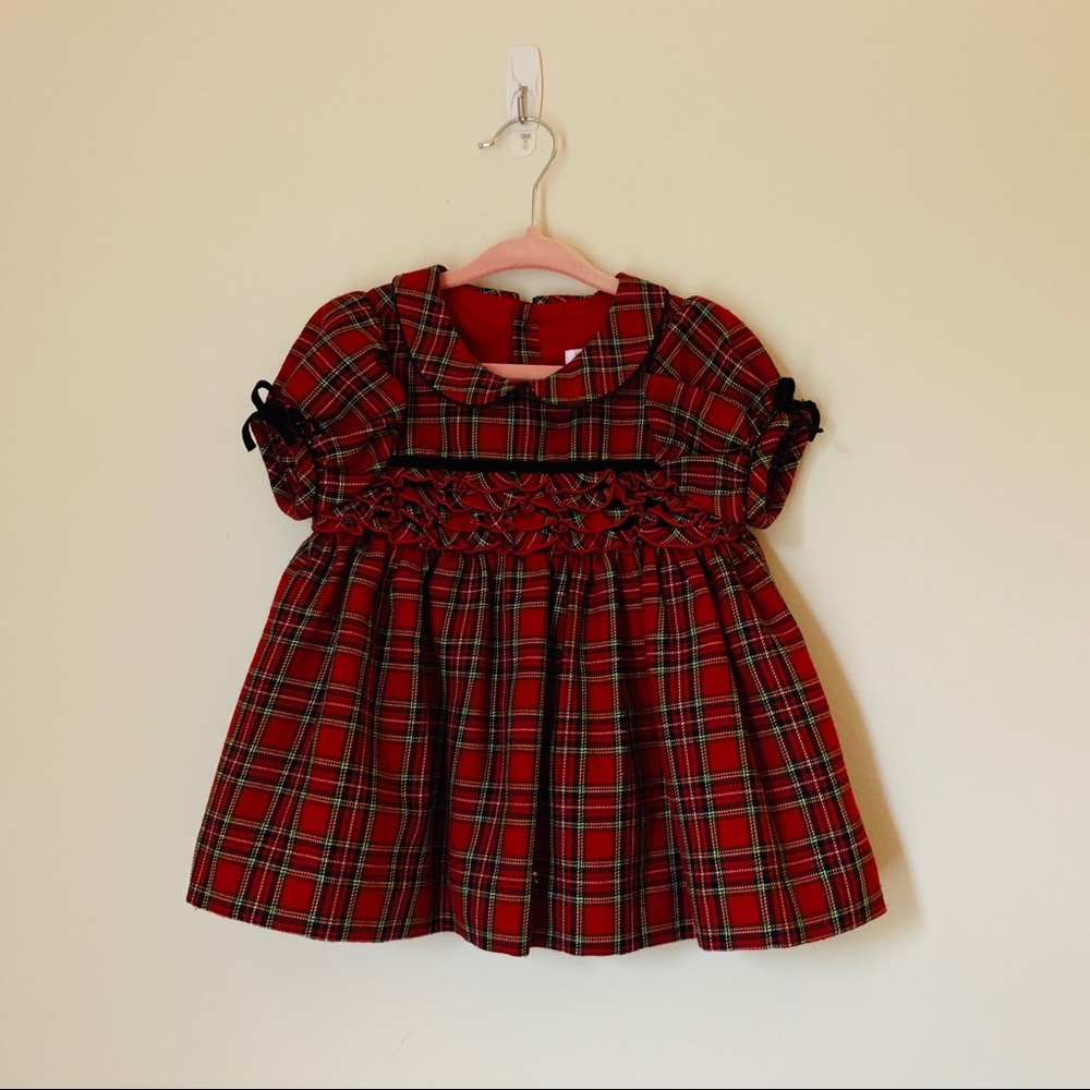 Children’s Place Smocked Christmas Dress 12m